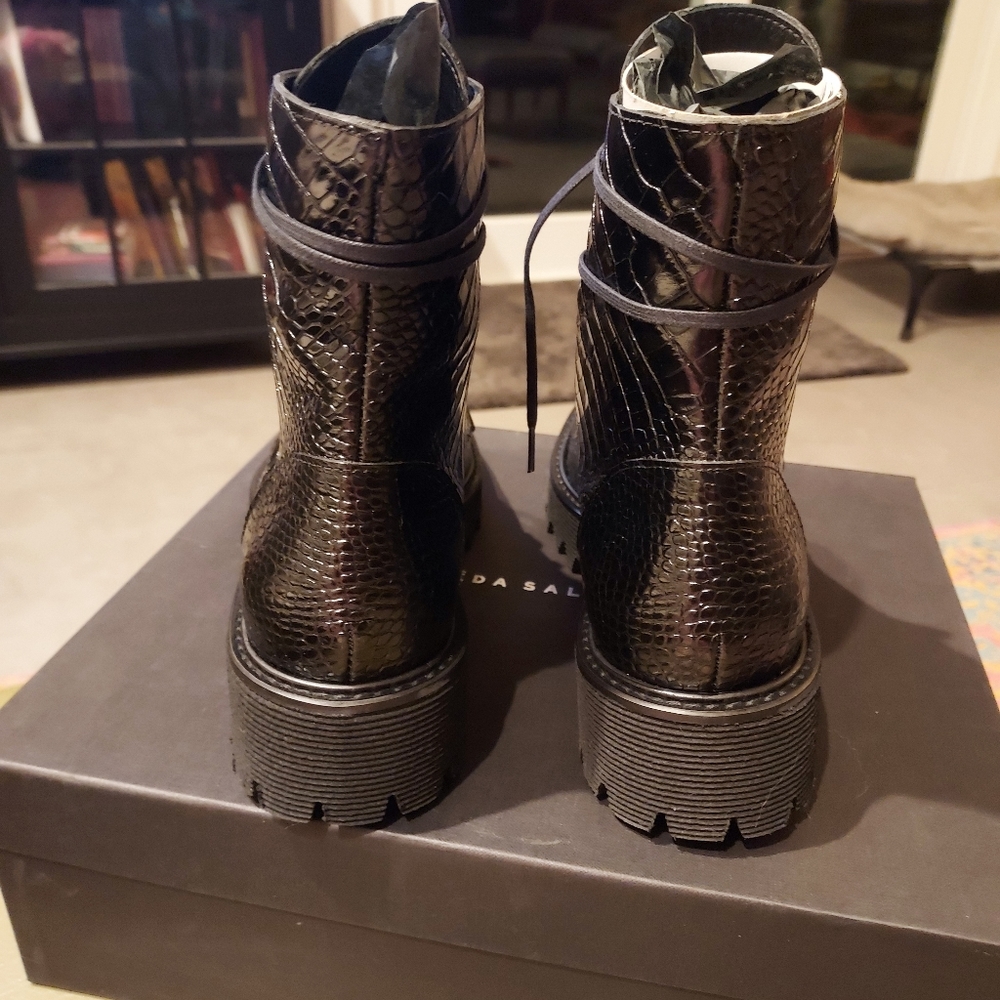 NIB Freda Salvador EMI Lug sole lace up combat boots, size 8.5 - Picture 6 of 10